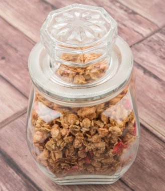 Cam Kavanoz içinde Mısır gevreği