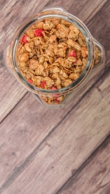 Cam Kavanoz içinde Mısır gevreği