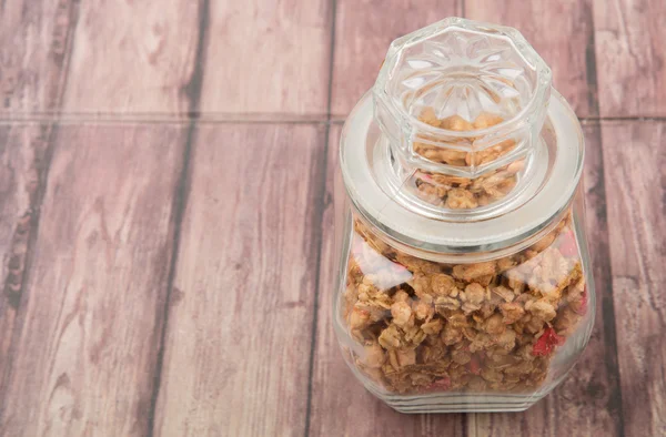 Breakfast Cereal In Glass Jar — Stock Photo, Image