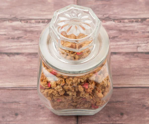 Breakfast Cereal In Glass Jar — Stock Photo, Image