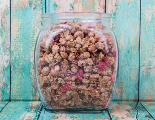 Breakfast Cereal In Glass Jar — Stock Photo, Image