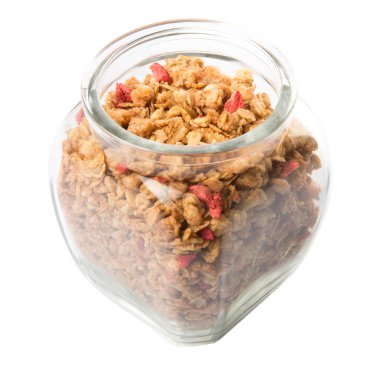 Kurutulmuş ahududu ile Mısır gevreği