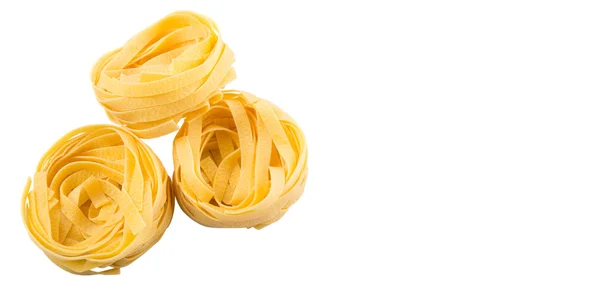 Dried Tagliatelle Pasta White Background — Stock Photo, Image