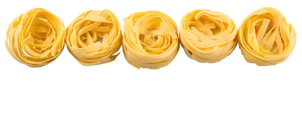 Dried Tagliatelle Pasta White Background — Stock Photo, Image