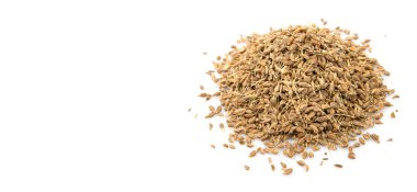 Anason veya anason tohumu baharat beyaz arka plan üzerinde kurutulmuş