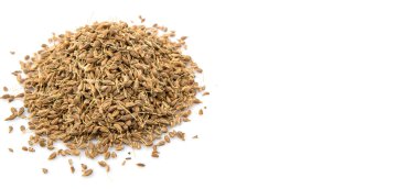 Anason veya anason tohumu baharat beyaz arka plan üzerinde kurutulmuş