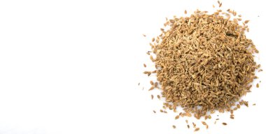 Anason veya anason tohumu baharat beyaz arka plan üzerinde kurutulmuş