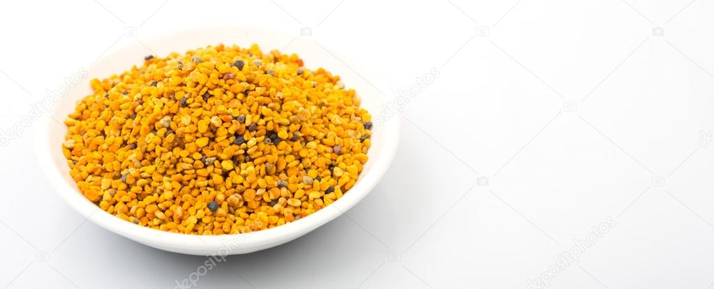 Bee Pollen In White Bowl