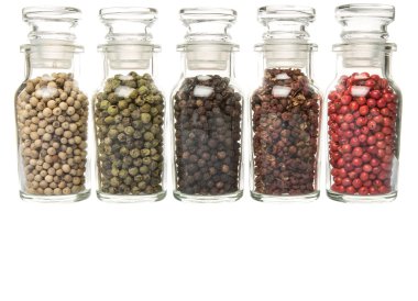 Cam şişe içinde peppercorns değişiklik