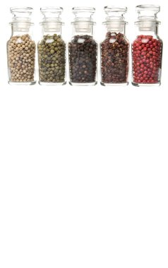 Cam şişe içinde peppercorns değişiklik
