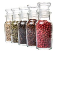 Cam şişe içinde peppercorns değişiklik