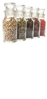 Cam şişe içinde peppercorns değişiklik