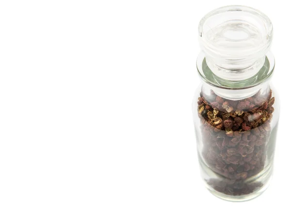 Szechuan Pepper In Glass Vial — Stock Photo, Image