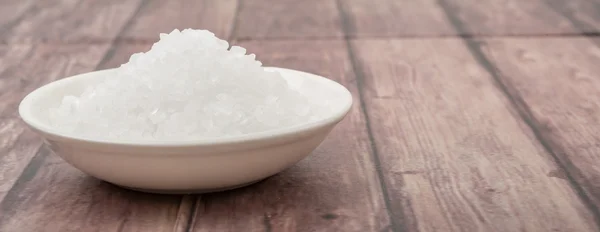 Sea Salt In White Bowl — Stock Photo, Image