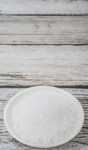 Sea Salt In White Bowl — Stock Photo, Image