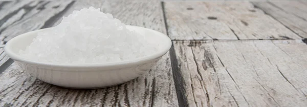 Sea Salt In White Bowl — Stock Photo, Image