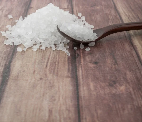 Sea Salt Wooden Spoon — Stock Photo, Image