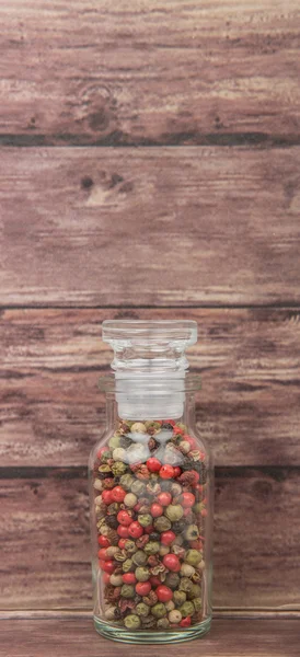 Mix Peppercorn In Vial Glass — Stock Photo, Image