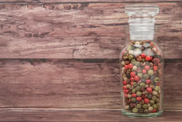 Mix Peppercorn In Vial Glass — Stok Foto