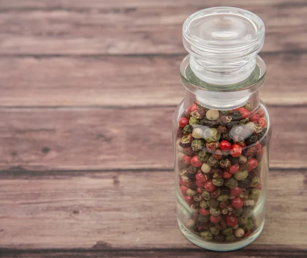 Mix Peppercorn In Vial Glass — Stock Photo, Image