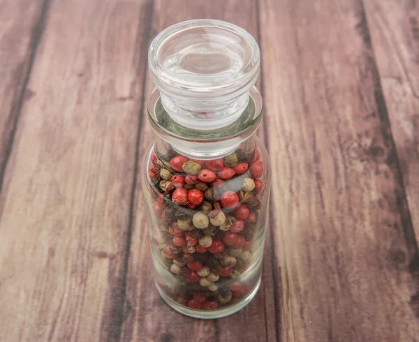 Mix Peppercorn In Vial Glass — Stock Photo, Image