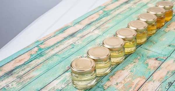 Honey Variety In Mason Jar — Stock Photo, Image
