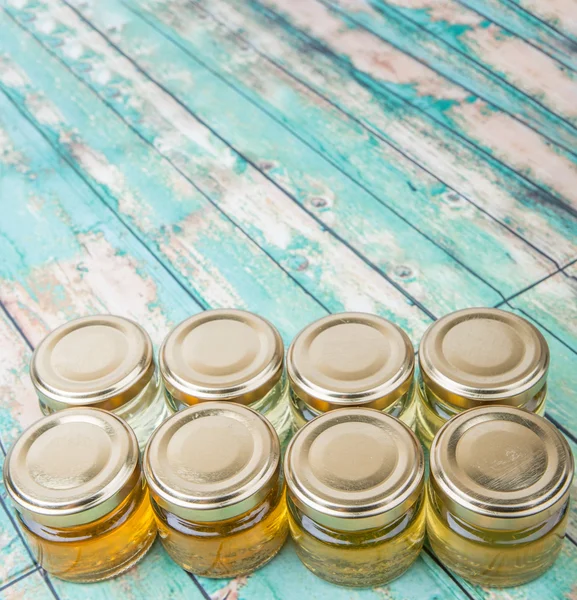 Honey Variety In Mason Jar — Stock Photo, Image