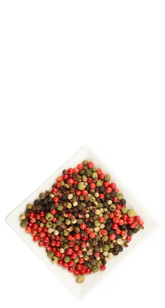 Misture Peppercorn na tigela quadrada — Fotografia de Stock