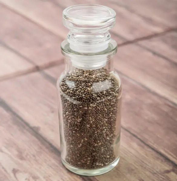 Black and White Chia Seeds — Stock Photo, Image