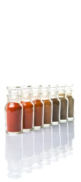 Assortiment van Hot And Spicy kruiden poeder — Stockfoto