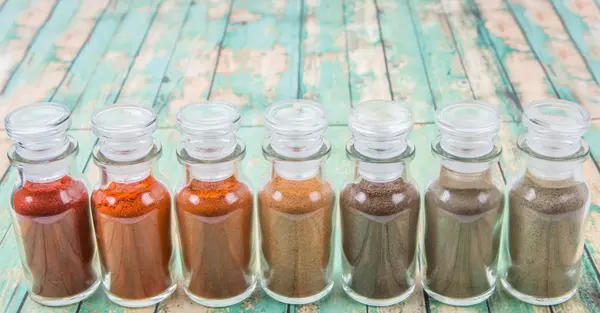 Assortment Of Hot And Spicy Spices Powder — Stock Photo, Image