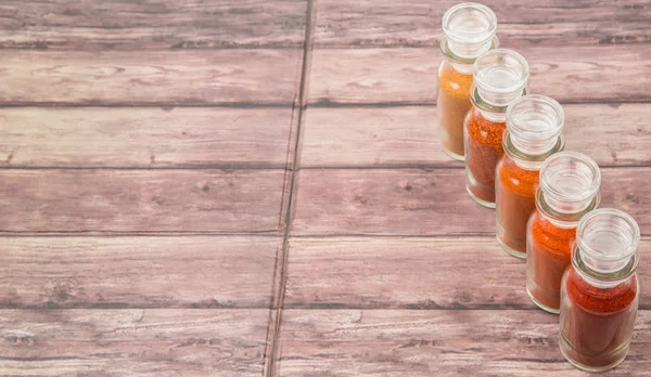 Cayenne Powder, Chilly Powder And Paprika Powder — Stock Photo, Image