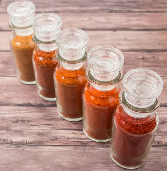 Cayenne Powder, Chilly Powder And Paprika Powder — Stock Photo, Image