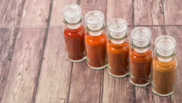 Cayenne Powder, Chilly Powder And Paprika Powder — Stock Photo, Image