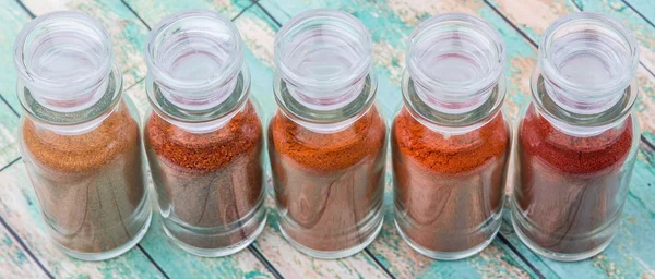 Cayenne por, hideg por és paprika por — Stock Fotó