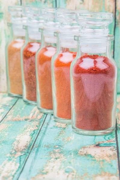 Cayenne Powder, Chilly Powder And Paprika Powder — Stock Photo, Image