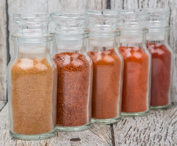 Cayenne Powder, Chilly Powder And Paprika Powder — Stock Photo, Image