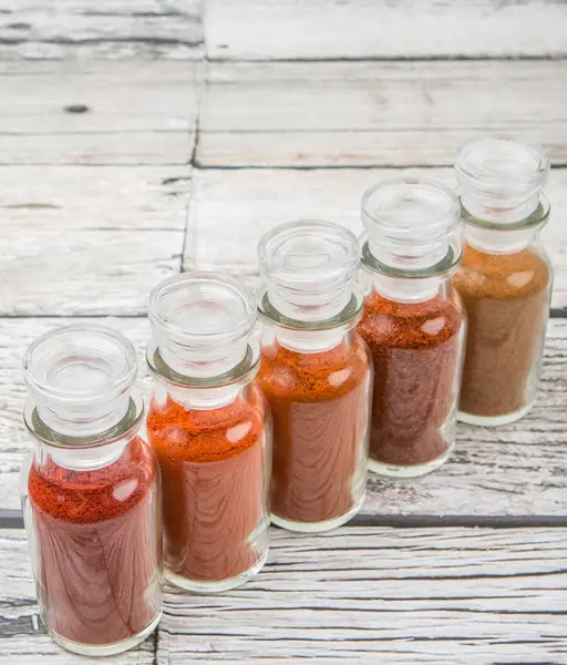 Cayenne Powder, Chilly Powder And Paprika Powder — Stock Photo, Image