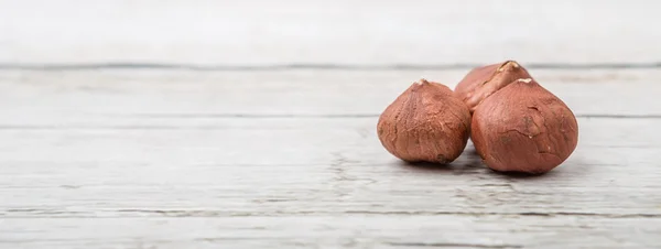 Grupo descascado de avelãs — Fotografia de Stock