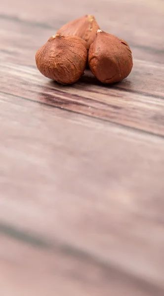 Gepelde groep van hazelnoten — Stockfoto