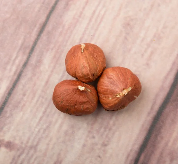 Peeled Group of Hazelnuts — Stock Photo, Image