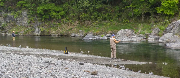 Elderly Japanese Angler — Stock Photo, Image