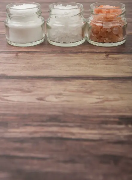 Sel de table, sel de mer et sel de l'Himalaya — Photo