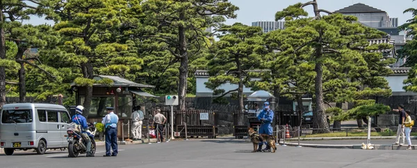 Полиция безопасности на территории Токийского императорского дворца . — стоковое фото