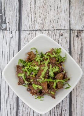 Malezya çanak heyecan kıyılmış sığır kızarmış 