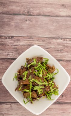 Malezya çanak heyecan kıyılmış sığır kızarmış 