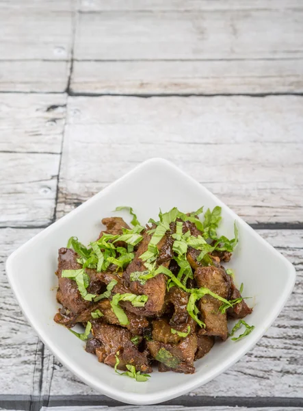 Malaysian dish stir fried chopped beef — Stock Photo, Image