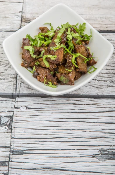 Malaysian dish stir fried chopped beef — Stock Photo, Image
