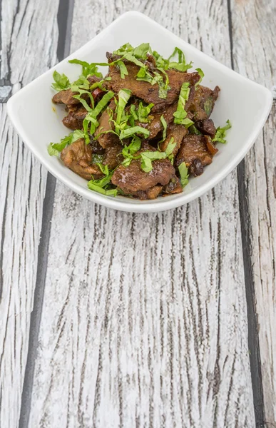 Malezyjski danie mieszać smażone posiekaną wołowiny — Zdjęcie stockowe