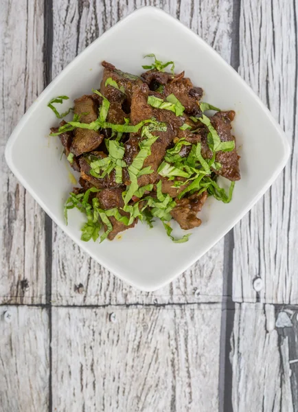 Malaysian dish stir fried chopped beef — Stock Photo, Image